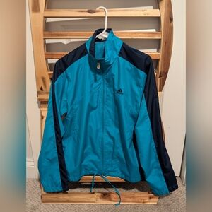 Adidas Blue and Black Windbreaker Jacket